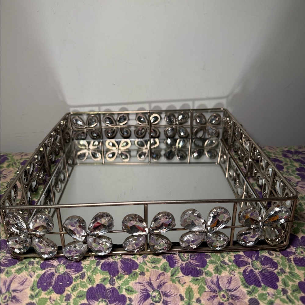 Nanette Lepore jeweled dresser mirror vanity tray